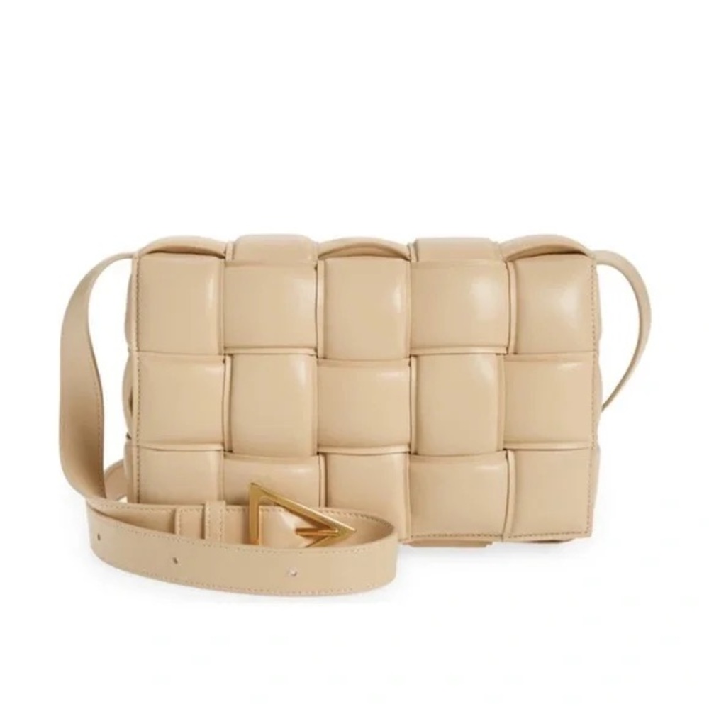 Bottega Veneta Tan Woven Crossbody Bag